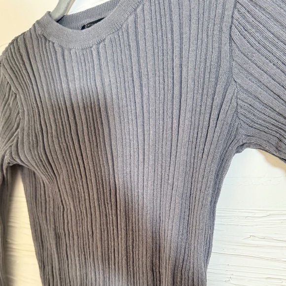 Dynamite Sheer Long Sleeve Sweater Top | Size S | Dark Grey - Picture 5 of 7